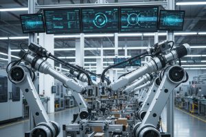 máquinas automatizadas en un entorno de producción