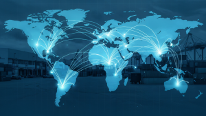 gráfico mostrando rutas de transporte logístico